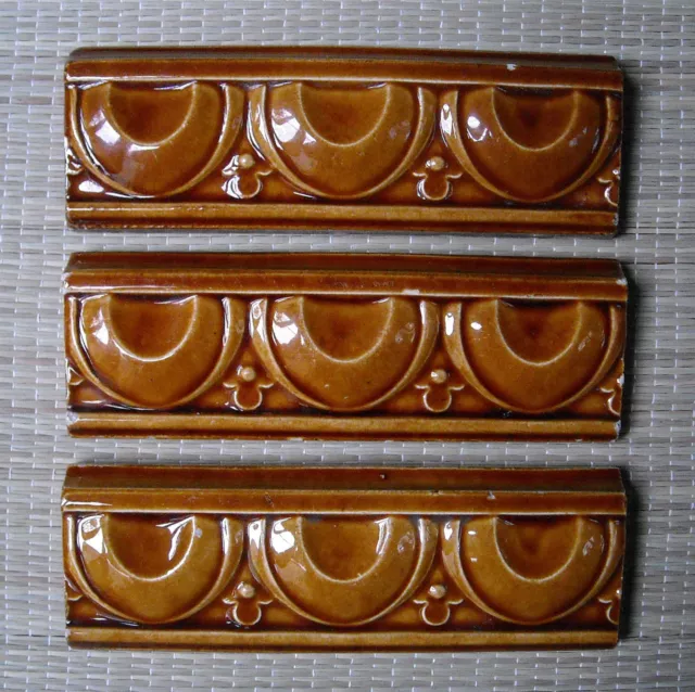 Unknown European - Antique Art Nouveau - 3-Tile  Set C1900