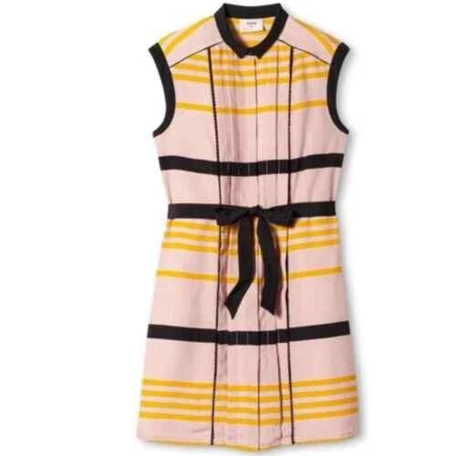 NWT JASON WU For Target Designer Size M Pink Yellow Black Striped Shirt Dress NWT JASON WU For Target Designer Size M Pink Yellow Black Striped Shirt Dress