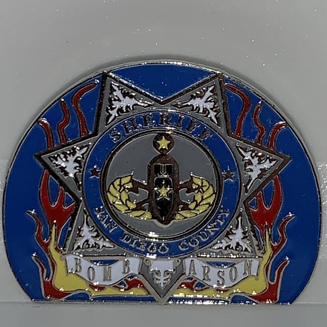 Sheriff San Diego County Bomb Arson Lapel Pin