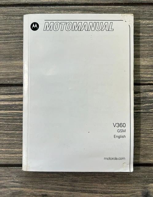 Vintage Motorola Monomanual V360 Manual Guide Only