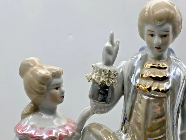 Antique Dresden Coburg Sitzendorf Lovers Couple Porcelain Lace Figurine 3