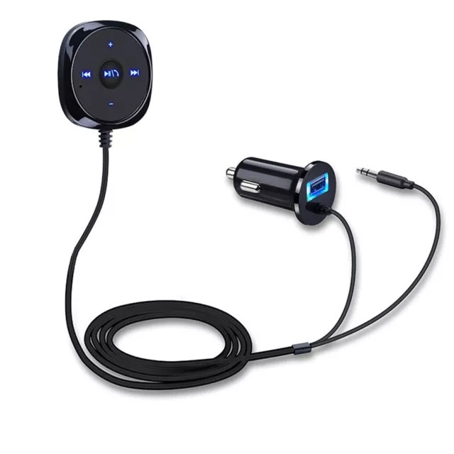 Récepteur Bluetooth/Kit Voiture, Aux Adaptateur Bluetooth Voiture 3.5 mm  avec Sortie Stéréo Auxiliaire, Adaptateur Audio Portable sans Fil pour