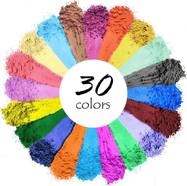 Mica en polvo 30 colores pigmento de resina grado cosmético natural fabricación de jabón brillante