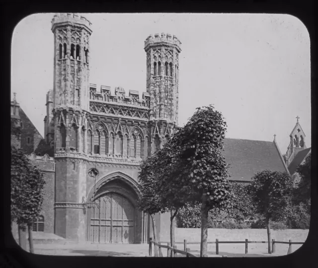 Glas magische Laterne Rutsche ST AUGUSTINES GATEWAY CANTERBURY C1890 VIKTORIANISCHES FOTO