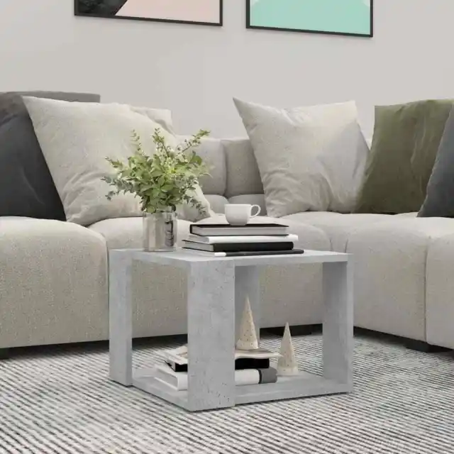 Small Coffee Table Living Room Square 40x40x30cm Engineered Wood Concrete Grey