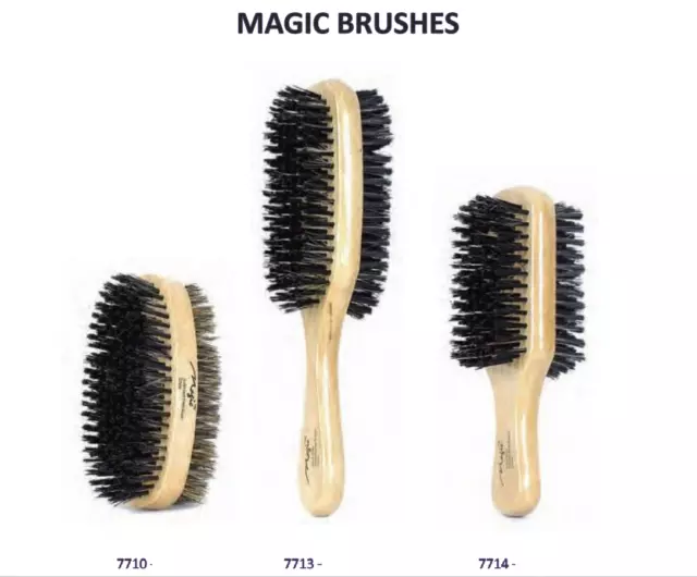 Soft Or Hard Double Side Wood Brush Boar & Plastic Bristles By Magic Collection