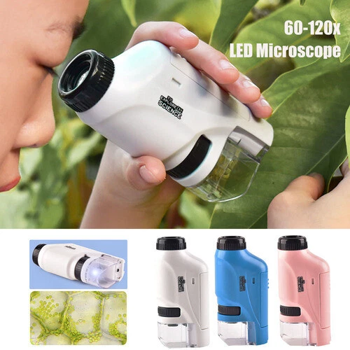 HANDHELD MAGNIFICATION POCKET Microscope 60X120X KP Lens With LED