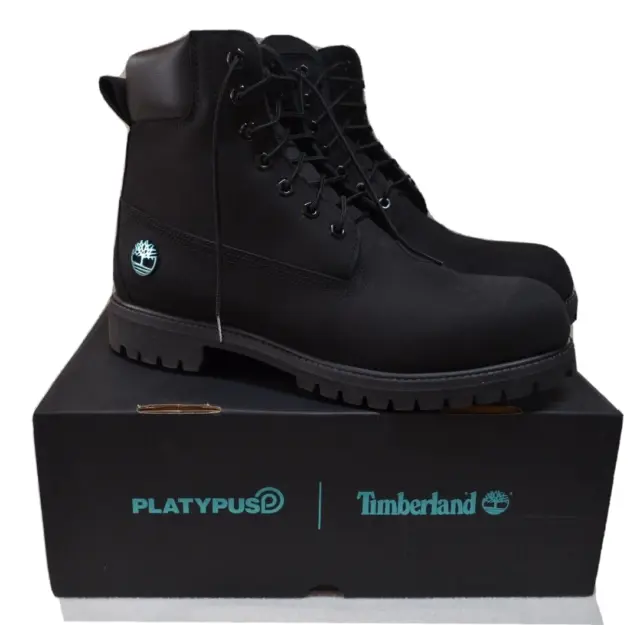 Timberland X Platypus Mens Black Nubuck 6 Inch Premium Side Zip Boots Sz US 12W
