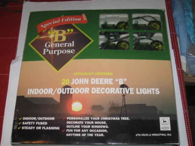John Deere "B" Tractor 20 Piece Christmas Light Set,
