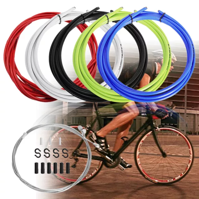 MTB Fahrrad Bremszug Schaltzug Außenhülle Bowdenzug Komplett Kabel Kit 5 Farben