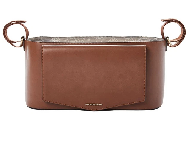 TwelveLittle Peek A Boo Stroller Caddy Brown Toffee Vegan Leather Organizer