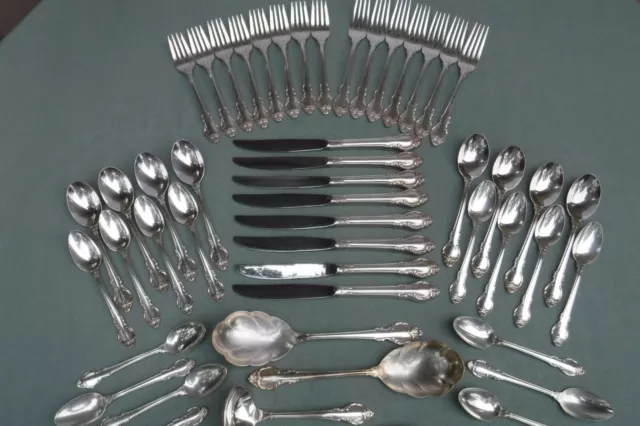 50pc Holmes & Edwards Fashion Silverplate Flatware for Crafts or Use