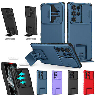 For Samsung Galaxy S22 Ultra S22+ Plus Case Camera Slide Adjustable Stand Cover