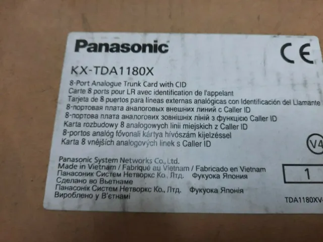 1x PANASONIC KX-TDA1180X , PBX / 8-PORT ANALOG TRUNK CARD WITH CID File  , NEW