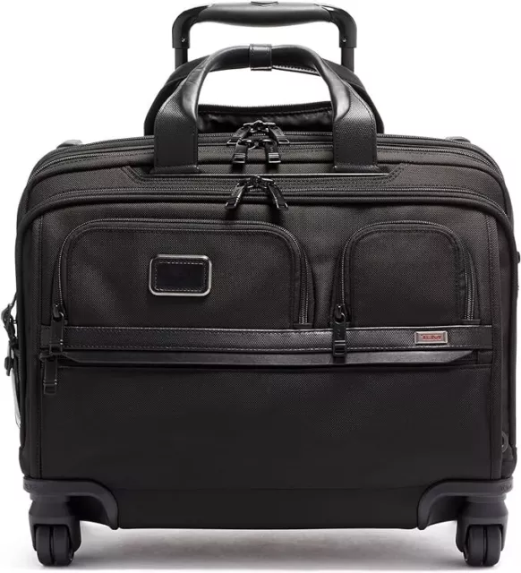 NWT Tumi 117158-1041 Alpha 3 Deluxe 4 Wheeled Laptop Case Brief Briefcase Black