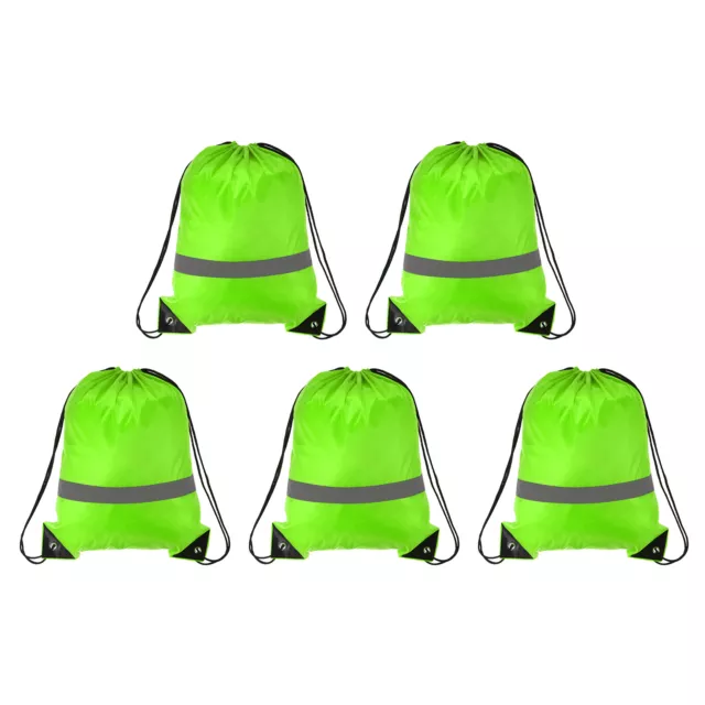 13"x17" Polyester Zugbeutel 5er Zugrucksack Groß Reflektierender Kordelzug #3