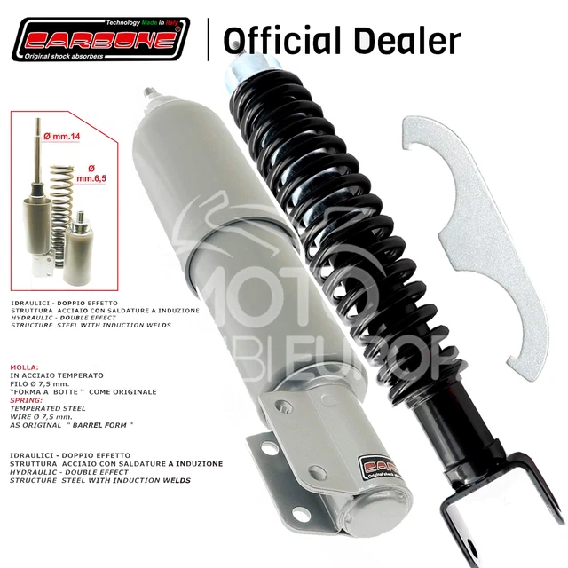 Ammortizzatori Carbone Anteriore + Posteriore Piaggio Vespa Px 125 Kit Completo