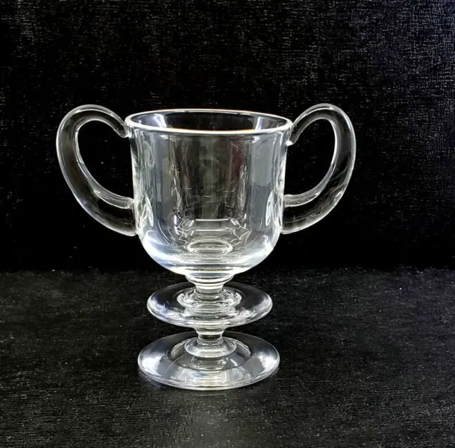 Steuben Glass Unusual 2 handled footed Sugar bowl Urn Trophy cup shaped Signed