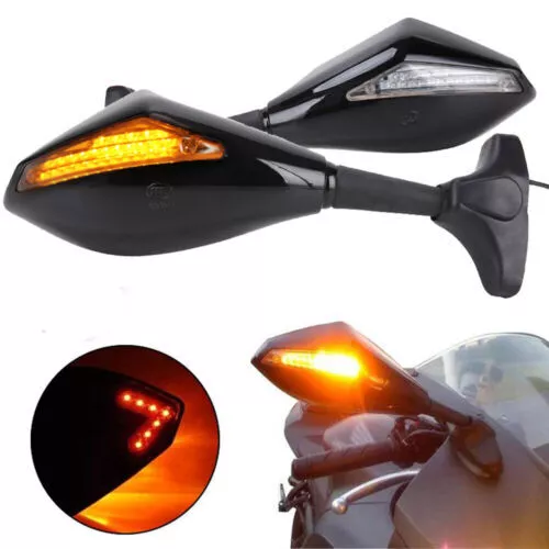 Paar Motorrad Spiegel Rückspiegel LED Blinker Für Suzuki Ducati Sport Bike