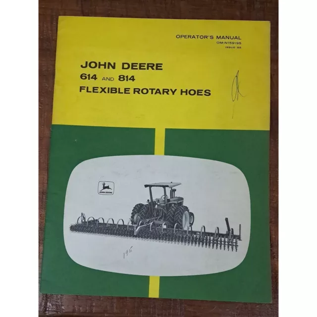 John Deere 614  and 814 Flexible Rotary Hoes Operator's Manual