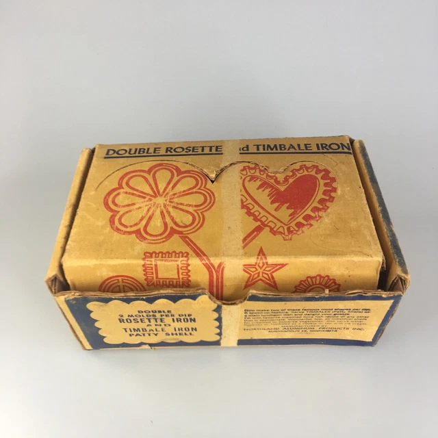 VTG Nordic Ware Double Rosette and Timbale Iron Part Shell 4 Molds with Box