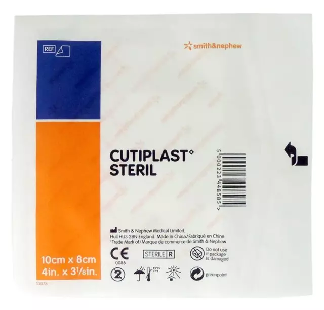 Cutiplast Steril Dressing 10cmx8cm Non-woven Primary Wound Management Adherent