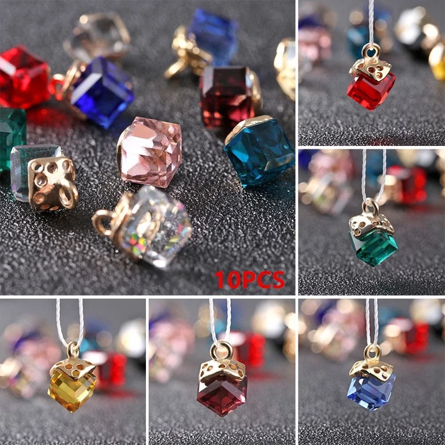 Crafts Cube Crystal Beads Jewelry Making Glass Spacer Beads Bracelet Components