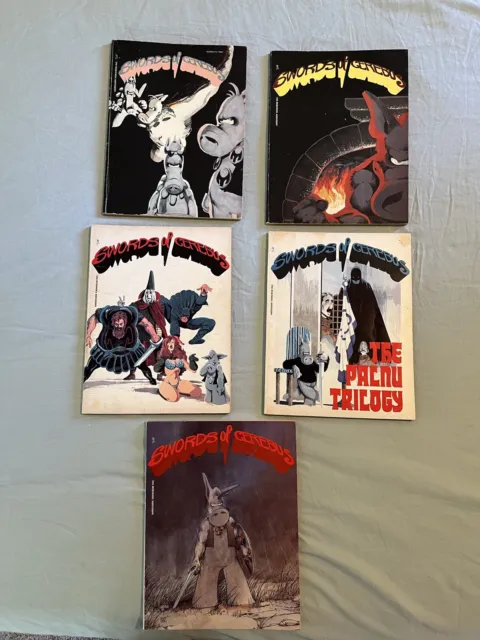 Swords of Cerebus volume 1, 2, 3, 4, 5 vintage comic book lot, Aardvark Vanaheim