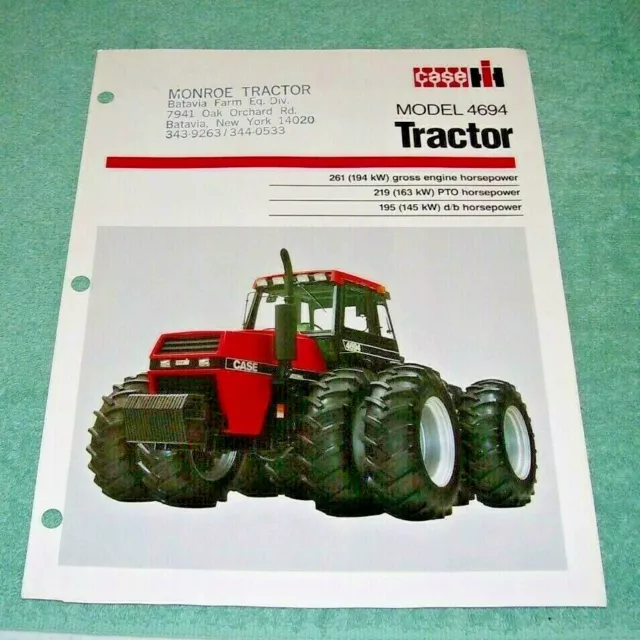 Case Ih Model 4694 Tractor Original Sales Brochure Bulletin, Info Specs