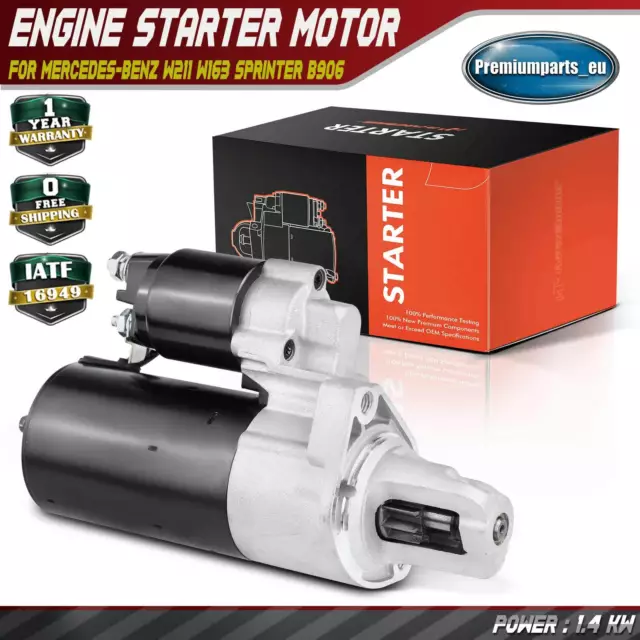 New Starter Motor for Mercedes-Benz S202 S211 W211 W163 Sprinter B906 0001108197