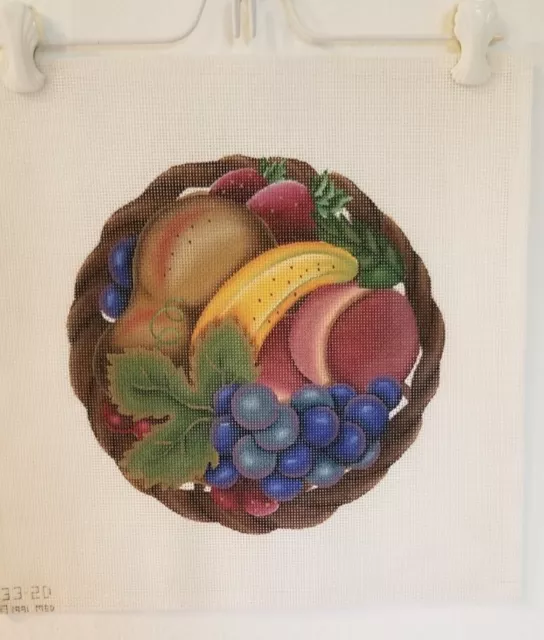 Hand Painted Needlepoint Canvas by Melissa Shirley MSD 1991 Fruit Basket (41)