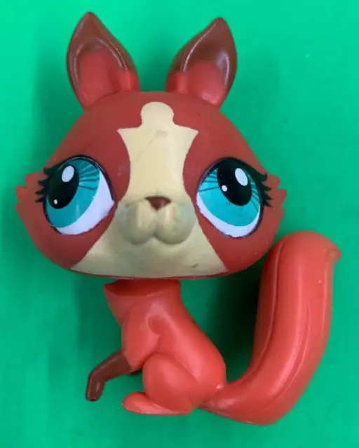 Littlest Pet Shop - LPS - FOX - Red & Brown w/ Aqua Eyes - GOOD to VERY GOOD