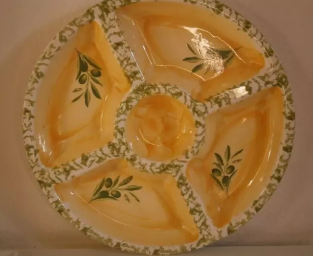 magnifique tres grand plat  provencal en faience  neuf