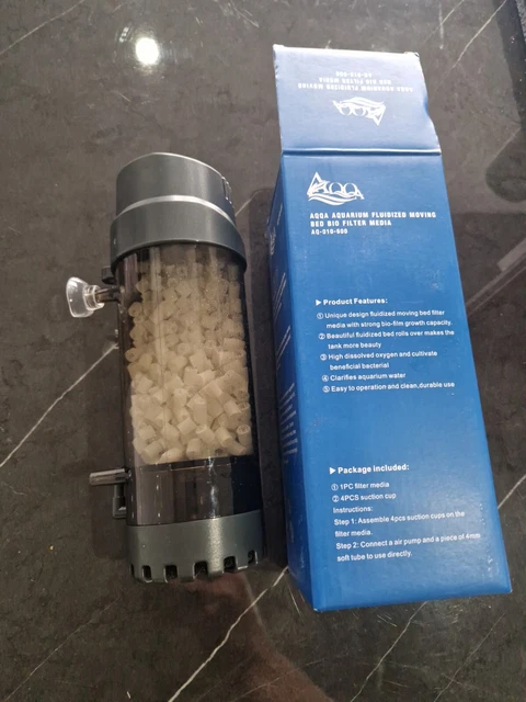 AQQA - Aquarium Fluidized Moving Bed Filter Submersible Dissolver with Air Stone