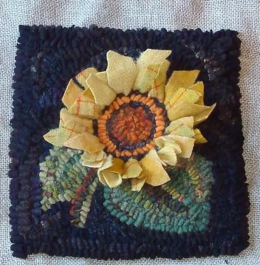 "Proddy Sunflower" ~Rug In A Day Paper  Pattern~Primitive Rug Hooking