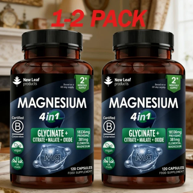 1836MG PREMIUM MAGNESIUM Glycinate 4 in 1 Complex High Strength ...