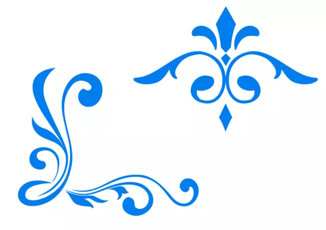 Fleur De Lis Corner Stencil A5, A4, A3, shabby chic, restoration, mylar reusable