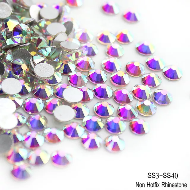 1440pcs Crystal Rhinestones Flat Back Loose Diamante Glass Gems Nail Art Crafts
