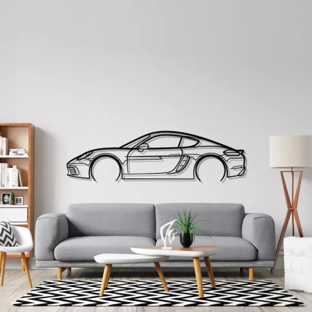 Wall Art Home Decor 3D Acrylic Metal Car Auto Poster USA Silhouette Cayman S 981