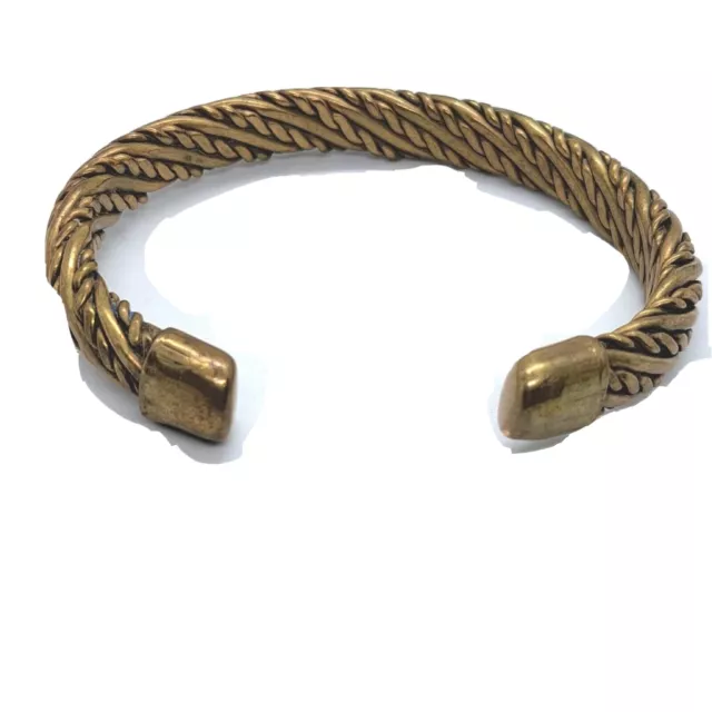 Artisan Made, Brass Wire Bracelet, Vintage Twisted Cuff