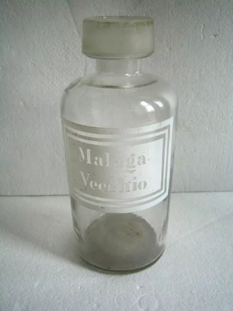 Bottiglia Farmacia "Malaga Vecchio" Flacone Materiale Didattico Laboratorio