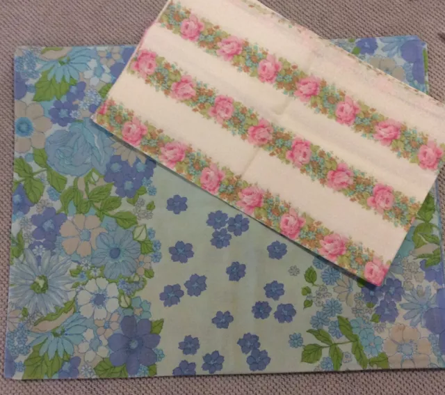 2 Retro vintage floral pillow cases