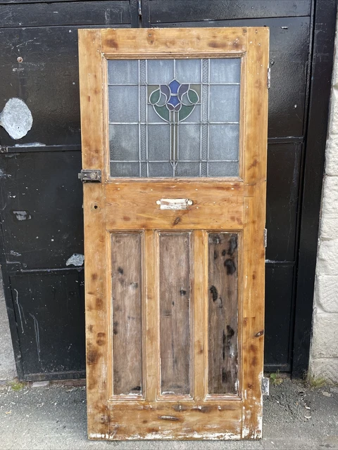 Old Original Stained Glass Vintage Front Door Vestibule