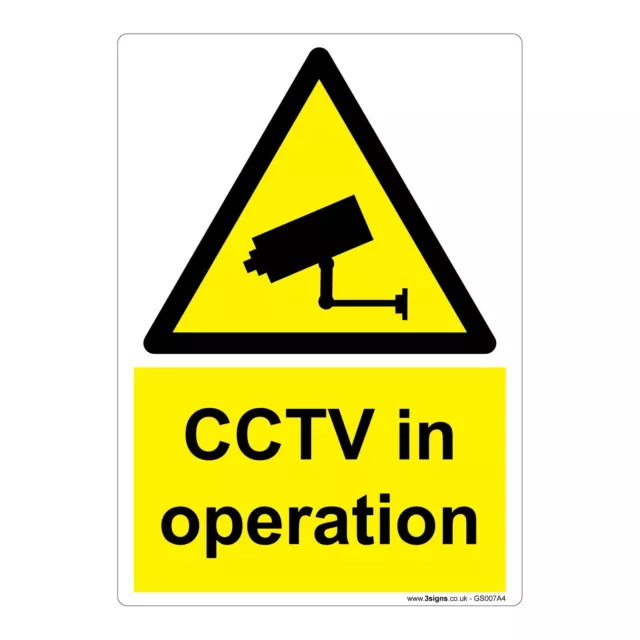 CCTV en Fonctionnement A4 210x297mm Vinyle Autocollant Sticker Sécurité Signe