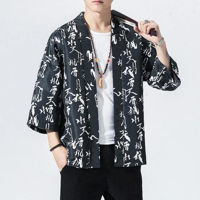 Kimono Haori Homme Ethnique - Manches Larges, Surdimensionné, Multicolore, Neuf Sans étiquettes