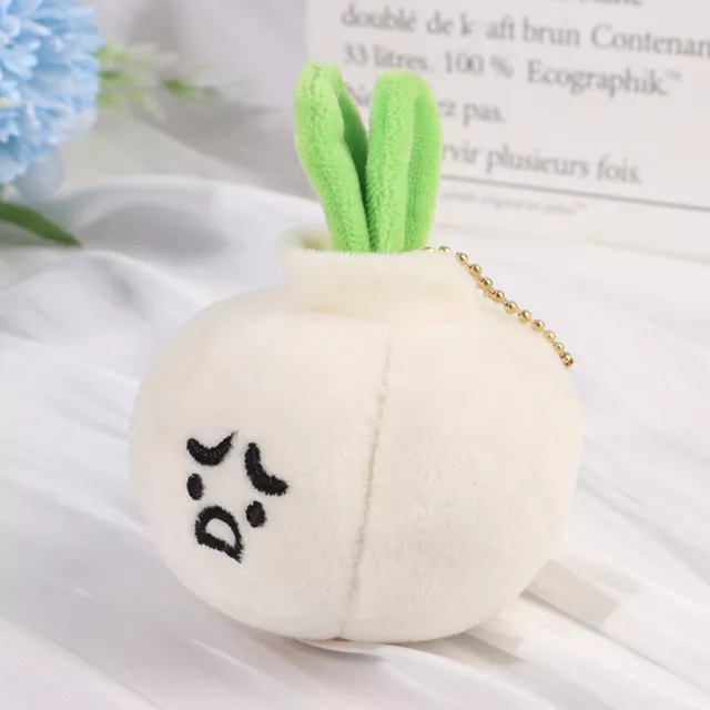 Garlic Plush Toy Cartoon Vegetable Pendant Doll Keychain Car Bag Key Ring DecFE