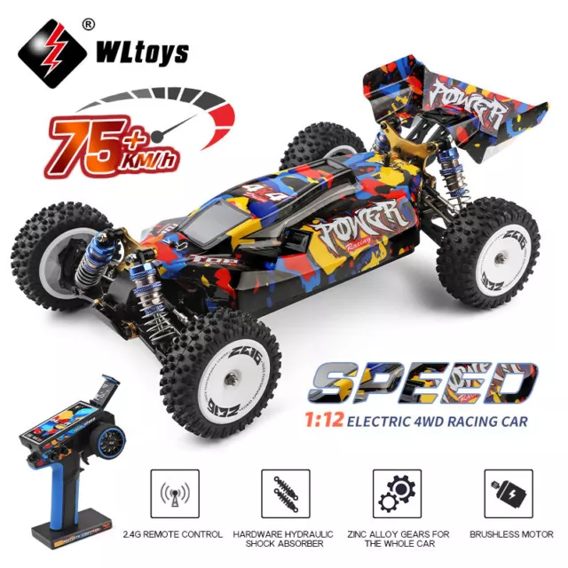 WLtoys XKS 124007 2.4G 1:12 RC Auto 4WD 75km/h HighSpeed Buggy Off-Road Car DHL