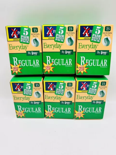 Leggs Everyday Regular Pantyhose Sheer Toe Suntan Size: B 30 pairs