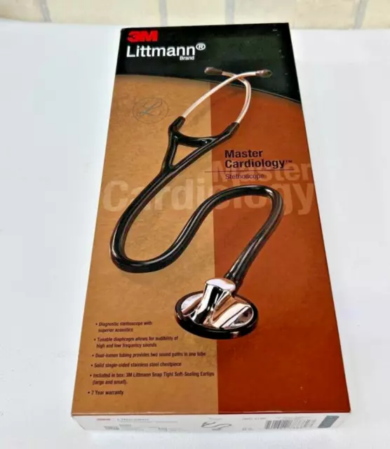 Littmann Master Cardiology Stethoscope 3M 2161 Chestpiece Black Edition New