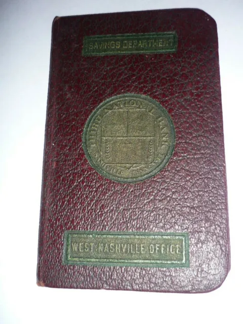 Vintage Third National Bank Savings Passbook 1961 Retro Mid-Century Nashville